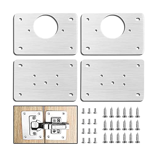 4 Stück Scharniere Reparatur Klammern Edelstahl Scharniere Reparatur Platte mit Schrauben Küchenschrank Schrank Tür Scharnier Reparatur Klammern von Heuskay