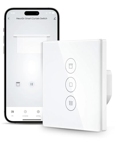 HeuxGir Smart Roller Shutter Switch,Rolladensteuerung with Alexa/Google Home/Smart Life Compatible,Rolladenschalte Timer and Voice Control with Controllable LED, Requires Zero Conductor,Pack of 1 von HeuxGir