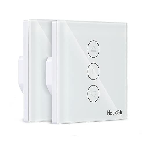 HeuxGir Smart Rolladenschalter，Rolladensteuerung Wlan kompatibel mit Echo Alexa/Google，Rolladenschalter Smart APP Fernbedienung und Timing-Funktion，Benötigt Nullleiter-2 Packs von HeuxGir