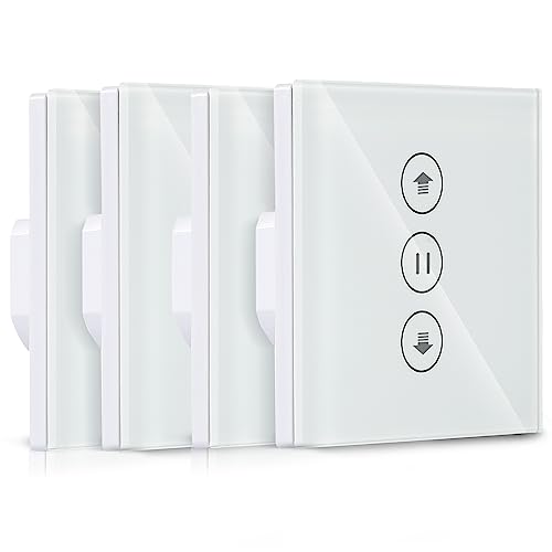 Roller shutter switch1%-100% ，WLAN Rolladenschalter【Prozentfunktion】 APP Steuerbar und Timer-Funktion,LED Smart Rolladen Schalter， kompatibel mit Amazon Alexa/Google Assistant (4) von HeuxGir