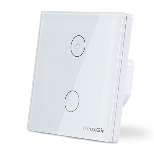 HeuxGir Wlan Smart Lichtschalter，TouchfäHiger Lichtschalter Mit Smart Life Tuya App,Alexa Und Google Home，Nullleiter Erforderlich (DKG2) von HeuxGir