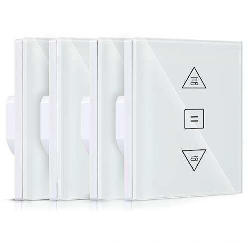 HEUXGIR Smart Rolladen Zeitschaltuhr,Wlan Roller Shutter Switch mit steuerbarer LED,Kompatibel mit Alexa/Google Home/Smart Life App,Requires Zero Conductor 4Pack von HeuxGir