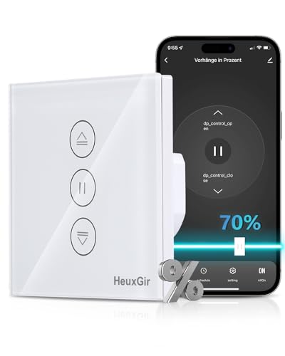 HEUXGIR rolladenschalter alexa unterputz,smart home rolladensteuerung, Kompatibel mit Alexa und Google Home,80 * 80mmJalousien Rolladensteuerung Benötigt Nullleiter 1Pcs von HeuxGir