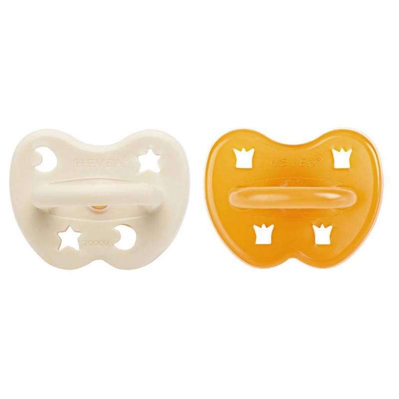 B-Ware Hevea Hevea 2er Schnuller Set Baby 3 M Stern Mond Krone Milky White Naturl 2 Sets von Hevea