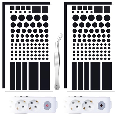 Abdunklungsfolie Lichtdimmer Folie Selbstklebend LED Abdeckung für Router Dimming Sticker für Elektronik TV Router 4 Blätter Dimmen 90% mit 1PCS Pinzette von Heveer