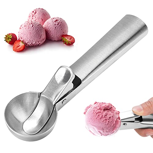 Eisportionierer Eislöffel Edelstahl Obstschaufel mit Auswerfer für Graben Eiscreme Frucht Melone Joghurt von Heveer