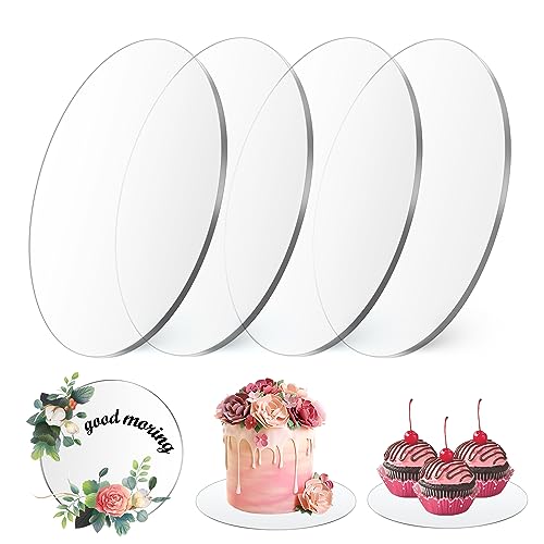 Heveer Cakeboard Rund Kuchenplatte 4 Stück Acryl Cake Board Nicht Klebend von Heveer