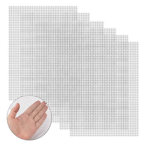 Heveer Feinmaschig Gitter Edelstahl Drahtgewebe 5 Mesh Drahtgeflecht für Filterschutz Lüftungsgitter Insektenschut 6 Stück 30x21cm von Heveer
