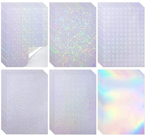 Holographische Aufkleber Papier A4 Aufkleber Papier Selbstklebende Holographische Folie Transparente 6 Muster 24 Blätter Holographische Aufkleber Papier A4 Aufkleber Papier Selbstklebende Holographische Folie Transparente 6 Muster 24 Blätter von Heveer