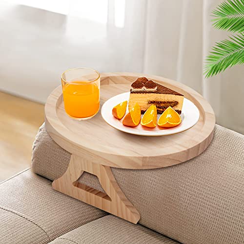 Holz Sofa Armlehne Tablett Faltbarer Sofa-Armlehne Tragbares Clip-On-Tablett Clip-Couchtisch für Fernsteuerung Telefon Getränke Snacks von Heveer