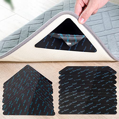 Teppich Antirutschmatte Antirutschunterlage Wiederverwendbarer Dreieck Trapezförmige Teppich Pad für Teppiche 20 Stück Schwarz von Heveer