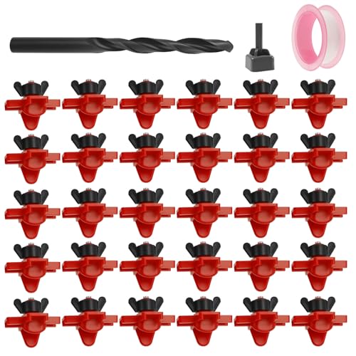 30 Stück Hühner-Bewässerungsnippel – Horizontale automatische Hühnerbewässerung mit Bohrer, auslaufsicheres Geflügel-Bewässerungswerkzeug, einfach zu installieren, spart Wasser, horizontale 30 Stück Hühner-Bewässerungsnippel – Horizontale automatische Hühnerbewässerung mit Bohrer, auslaufsicheres Geflügel-Bewässerungswerkzeug, einfach zu installieren, spart Wasser, horizontale von Hevtsde