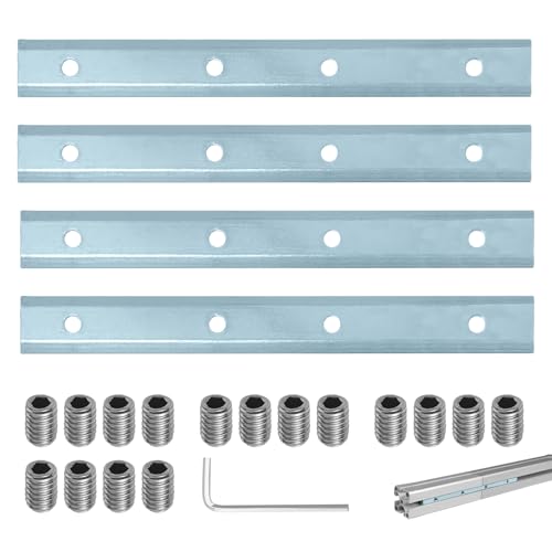 Hevysuo 4 Stück Streckenverbinder Aluprofil Verbinder 40 x 40,Konstruktionsprofile Innenverbinder,Verzinkter Kohlenstoffstahl Profile mit 16 Schraube für Konstruktionsprofile Aluminiumprofil von Hevysuo
