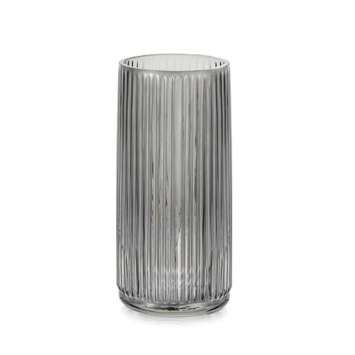 Hewory Blumenvase Groß Vase Glas: 20cm H Glasvase Gross Vase Grau Glas für Home Deko - Blumenvase Modern Glasvasen für Tischdeko Esstisch Deko Wohnzimmer Hewory Blumenvase Groß Vase Glas: 20cm H Glasvase Gross Vase Grau Glas für Home Deko - Blumenvase Modern Glasvasen für Tischdeko Esstisch Deko Wohnzimmer von Hewory