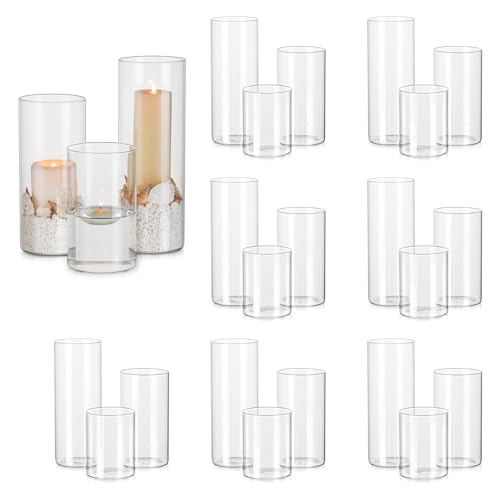 Kerzengläser Glaszylinder für Kerzen Windlicht Glas: Hewory 24er Kerzenglas Gross Windlichter Glasvase Zylinder für Tischdeko Hochzeit Weihnachten - Glaszylinder mit Boden Gläser für Kerzen Kerzengläser Glaszylinder für Kerzen Windlicht Glas: Hewory 24er Kerzenglas Gross Windlichter Glasvase Zylinder für Tischdeko Hochzeit Weihnachten - Glaszylinder mit Boden Gläser für Kerzen von Hewory