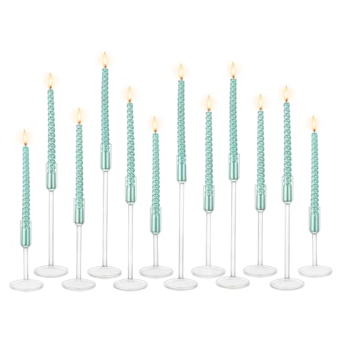 Hewory Kerzenständer Glas Kerzenhalter Stabkerze:12er Set Klar Stabkerzenhalter Hochzeitsdeko Kerzenständer Stabkerzen für Deko Wohnzimmer Weihnachten Tischdeko Hewory Kerzenständer Glas Kerzenhalter Stabkerze:12er Set Klar Stabkerzenhalter Hochzeitsdeko Kerzenständer Stabkerzen für Deko Wohnzimmer Weihnachten Tischdeko von Hewory
