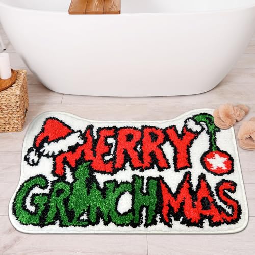 Hexagram Weihnachts-Badezimmerteppich, Weihnachts-Badezimmerteppich, Weihnachtsdekoration, grüne Badematte, weich, rutschfest, waschbar Hexagram Weihnachts-Badezimmerteppich, Weihnachts-Badezimmerteppich, Weihnachtsdekoration, grüne Badematte, weich, rutschfest, waschbar von Hexagram