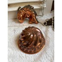 Set Antike Kupfer Förmchen Backförmchen Guglhupf Und Fisch von HexenbesenShop