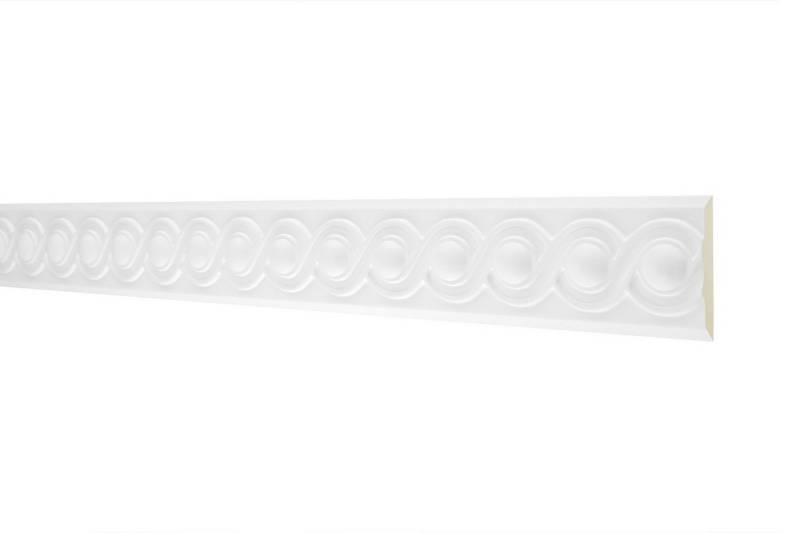 Hexim Perfect Stuckleiste AC 214, Flachprofile aus PU Serie 1 - Stuckprofil gemustert, weißes Zierprofil, hart & stoßfest - Wandleiste vorgrundiert von Hexim Perfect