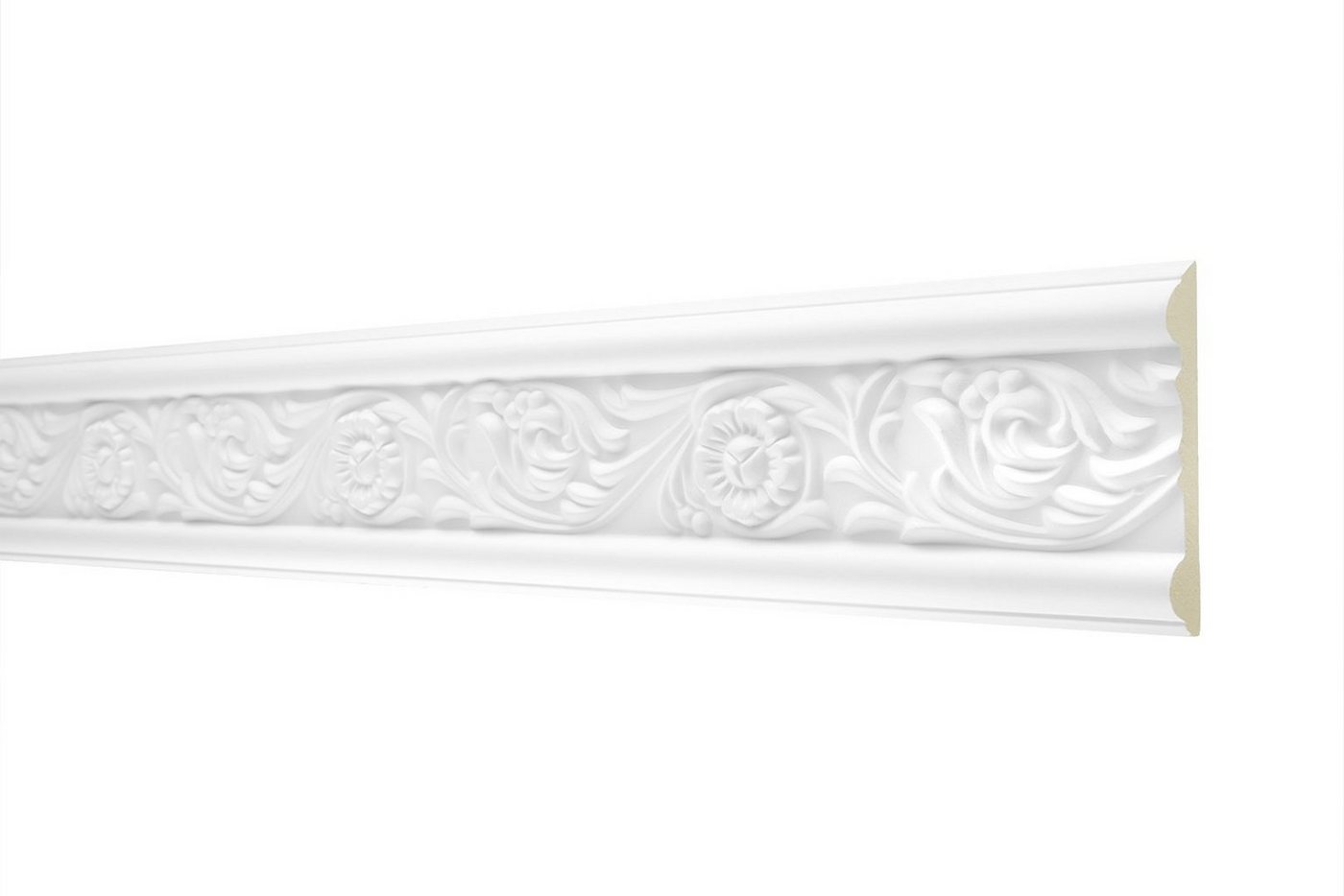 Hexim Perfect Stuckleiste AC 217, Flachprofile aus PU Serie 1 - Stuckprofil gemustert, weißes Zierprofil, hart & stoßfest - Wandleiste vorgrundiert Hexim Perfect Stuckleiste AC 217, Flachprofile aus PU Serie 1 - Stuckprofil gemustert, weißes Zierprofil, hart & stoßfest - Wandleiste vorgrundiert von Hexim Perfect
