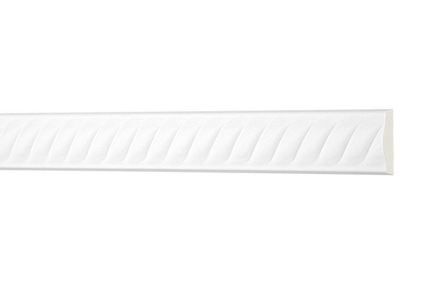 Hexim Perfect Stuckleiste AC 228, Flachprofile aus PU Serie 1 - Stuckprofil gemustert, weißes Zierprofil, hart & stoßfest - Wandleiste vorgrundiert von Hexim Perfect