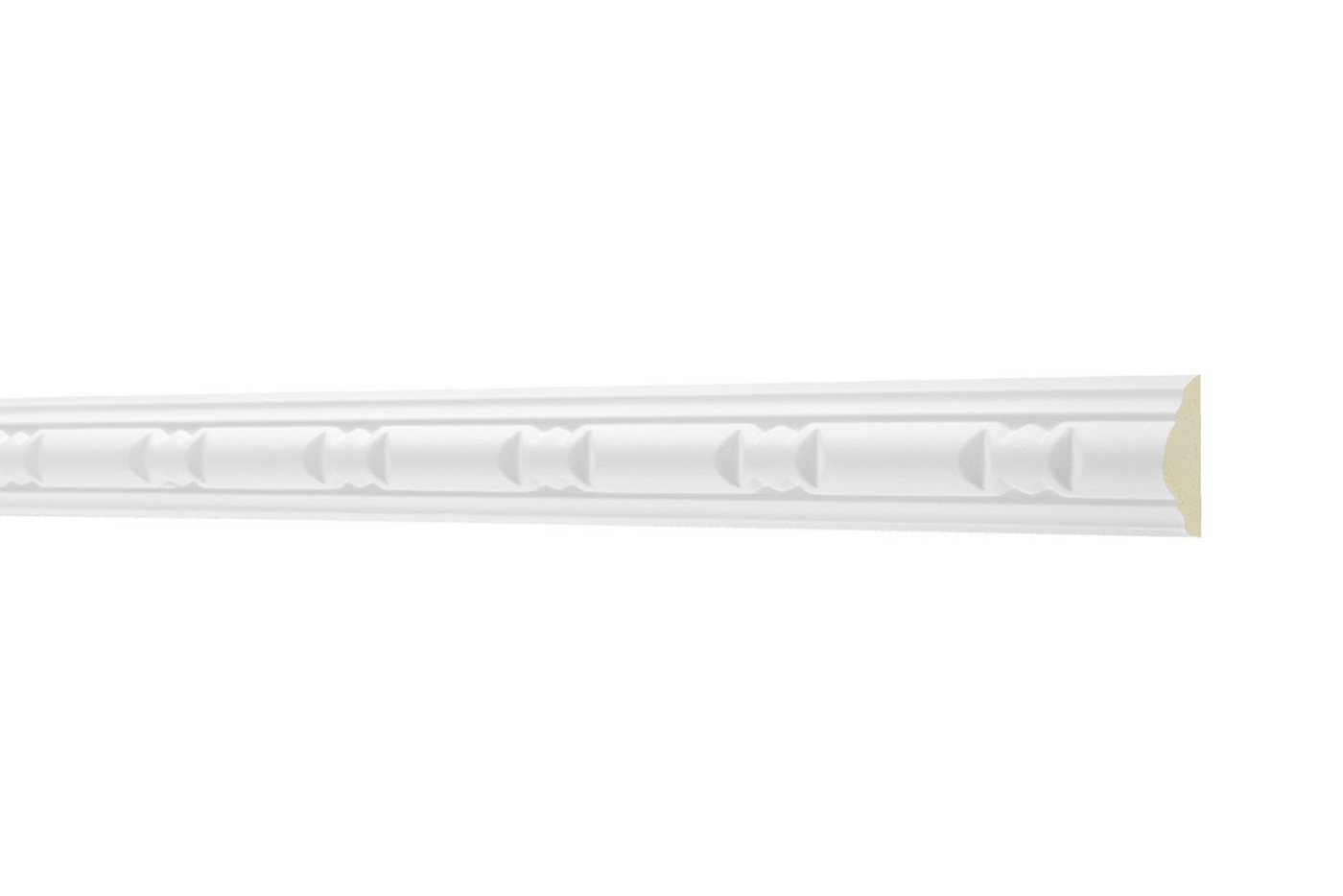 Hexim Perfect Stuckleiste AC 257, Flachprofile aus PU Serie 1 - Stuckprofil gemustert, weißes Zierprofil, hart & stoßfest - Wandleiste vorgrundiert von Hexim Perfect