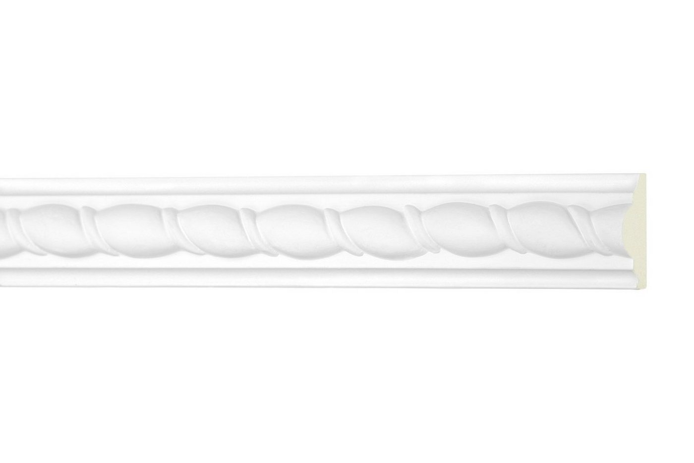 Hexim Perfect Stuckleiste AC 261, Flachprofile aus PU Serie 2 - Stuckprofil gemustert, weißes Zierprofil, hart & stoßfest - Wandleiste vorgrundiert von Hexim Perfect