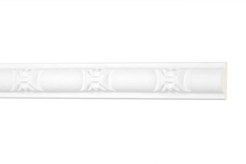 Hexim Perfect Stuckleiste AC 263, Flachprofile aus PU Serie 2 - Stuckprofil gemustert, weißes Zierprofil, hart & stoßfest - Wandleiste vorgrundiert von Hexim Perfect