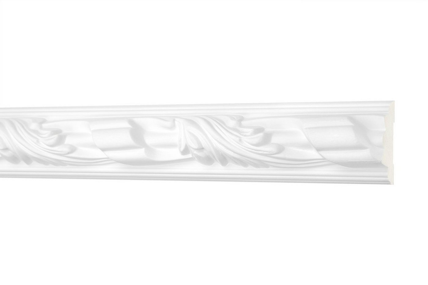 Hexim Perfect Stuckleiste AC 278, Flachprofile aus PU Serie 2 - Stuckprofil gemustert, weißes Zierprofil, hart & stoßfest - Wandleiste vorgrundiert von Hexim Perfect
