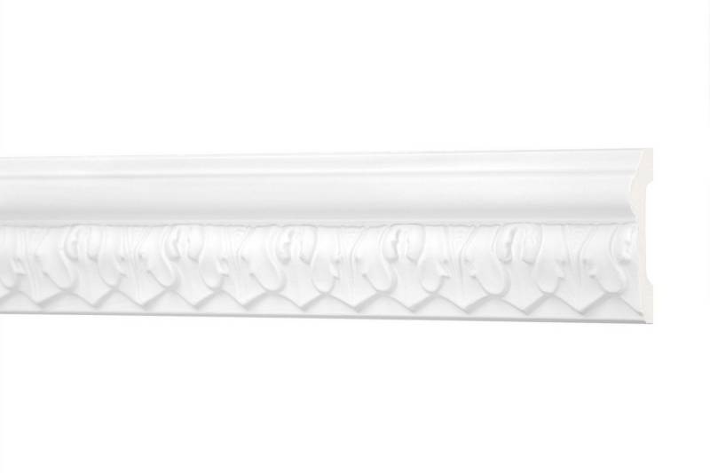 Hexim Perfect Stuckleiste AC 279, Flachprofile aus PU Serie 2 - Stuckprofil gemustert, weißes Zierprofil, hart & stoßfest - Wandleiste vorgrundiert von Hexim Perfect