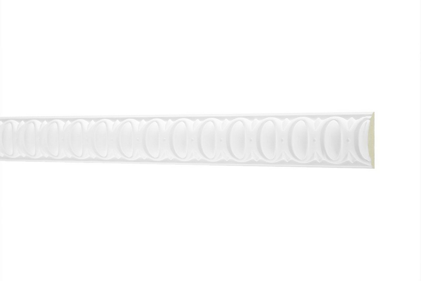 Hexim Perfect Stuckleiste AC220, Wand- und Deckenumrandung aus PU - 2 Meter Flachleiste, hart & stoßfest, weißes Zierprofil - Wandleiste vorgrundiert von Hexim Perfect