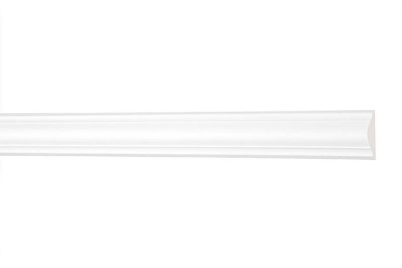 Hexim Perfect Stuckleiste AD 312, Flachleiste aus PU Serie 1 - Stuckleiste glatt, weißes Zierprofil, hart & stoßfest - Wandleiste vorgrundiert von Hexim Perfect