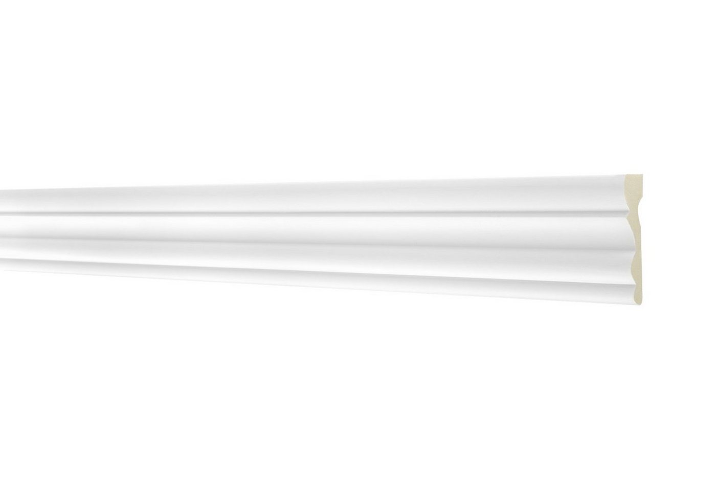 Hexim Perfect Stuckleiste AD 325, Flachleiste aus PU Serie 1 - Stuckleiste glatt, weißes Zierprofil, hart & stoßfest - Wandleiste vorgrundiert von Hexim Perfect