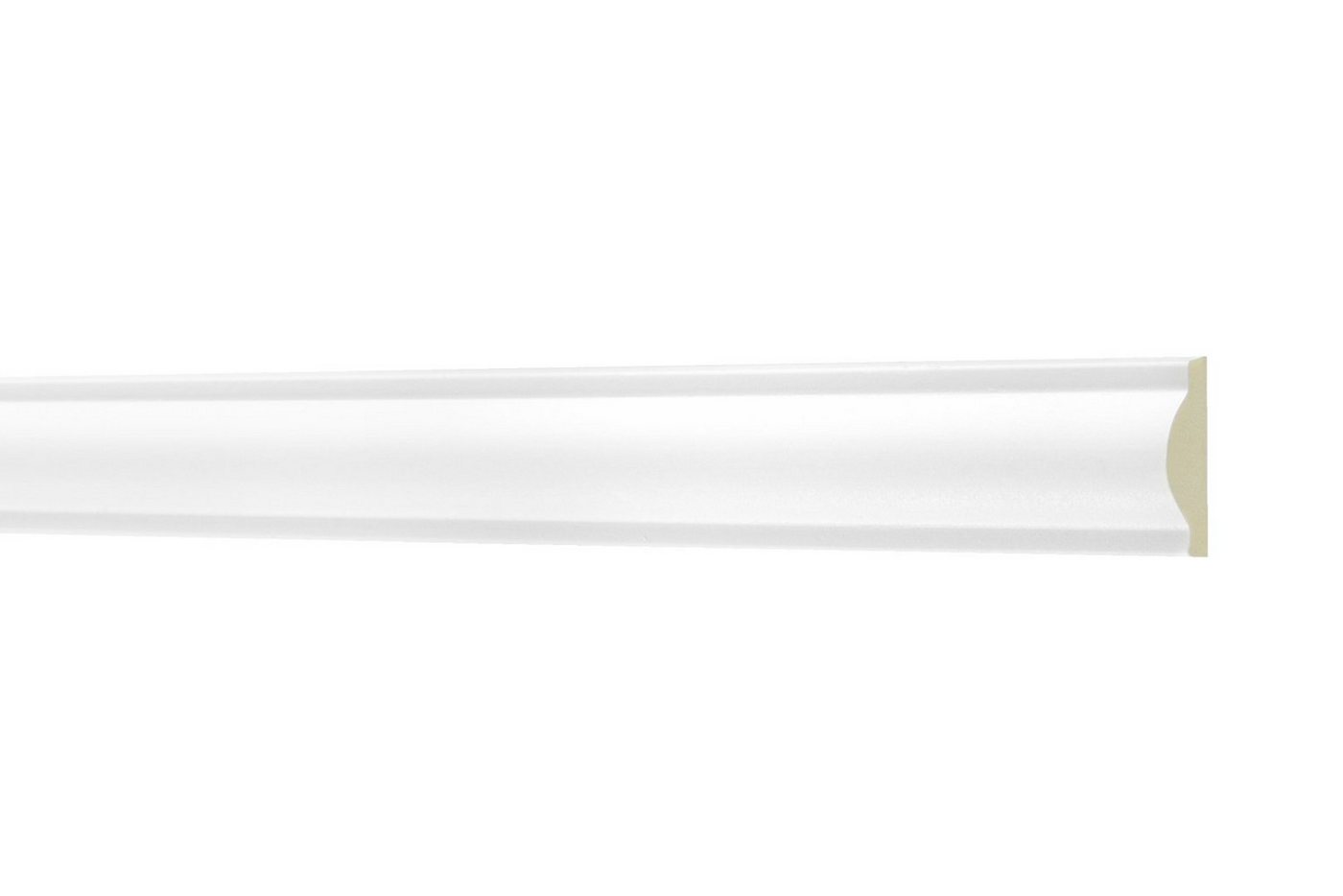 Hexim Perfect Stuckleiste AD 340, Flachleiste aus PU Serie 1 - Stuckleiste glatt, weißes Zierprofil, hart & stoßfest - Wandleiste vorgrundiert von Hexim Perfect