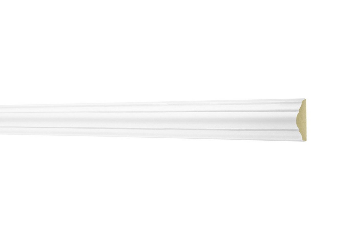 Hexim Perfect Stuckleiste AD 341, Flachleiste aus PU Serie 1 - Stuckleiste glatt, weißes Zierprofil, hart & stoßfest - Wandleiste vorgrundiert von Hexim Perfect