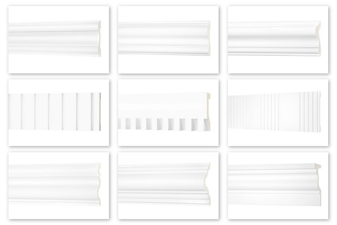 Hexim Perfect Stuckleiste AD 346, Flachleiste aus PU Serie 2 - Stuckleiste glatt, weißes Zierprofil, hart & stoßfest - Wandleiste vorgrundiert von Hexim Perfect