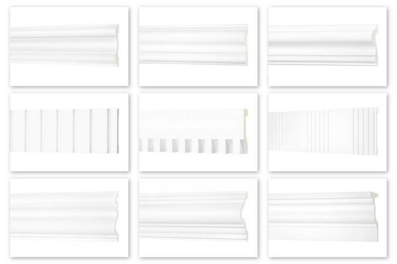 Hexim Perfect Stuckleiste AD 347, Flachleiste aus PU Serie 2 - Stuckleiste glatt, weißes Zierprofil, hart & stoßfest - Wandleiste vorgrundiert von Hexim Perfect