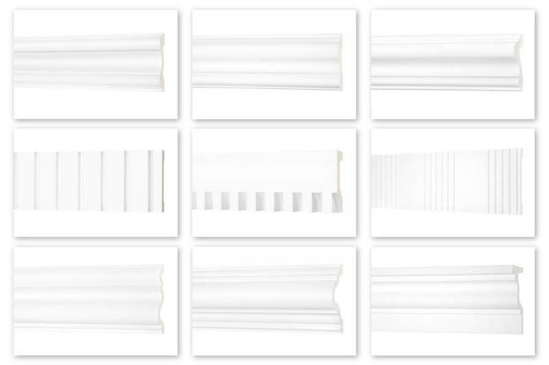Hexim Perfect Stuckleiste AD 359, Flachleiste aus PU Serie 2 - Stuckleiste glatt, weißes Zierprofil, hart & stoßfest - Wandleiste vorgrundiert von Hexim Perfect