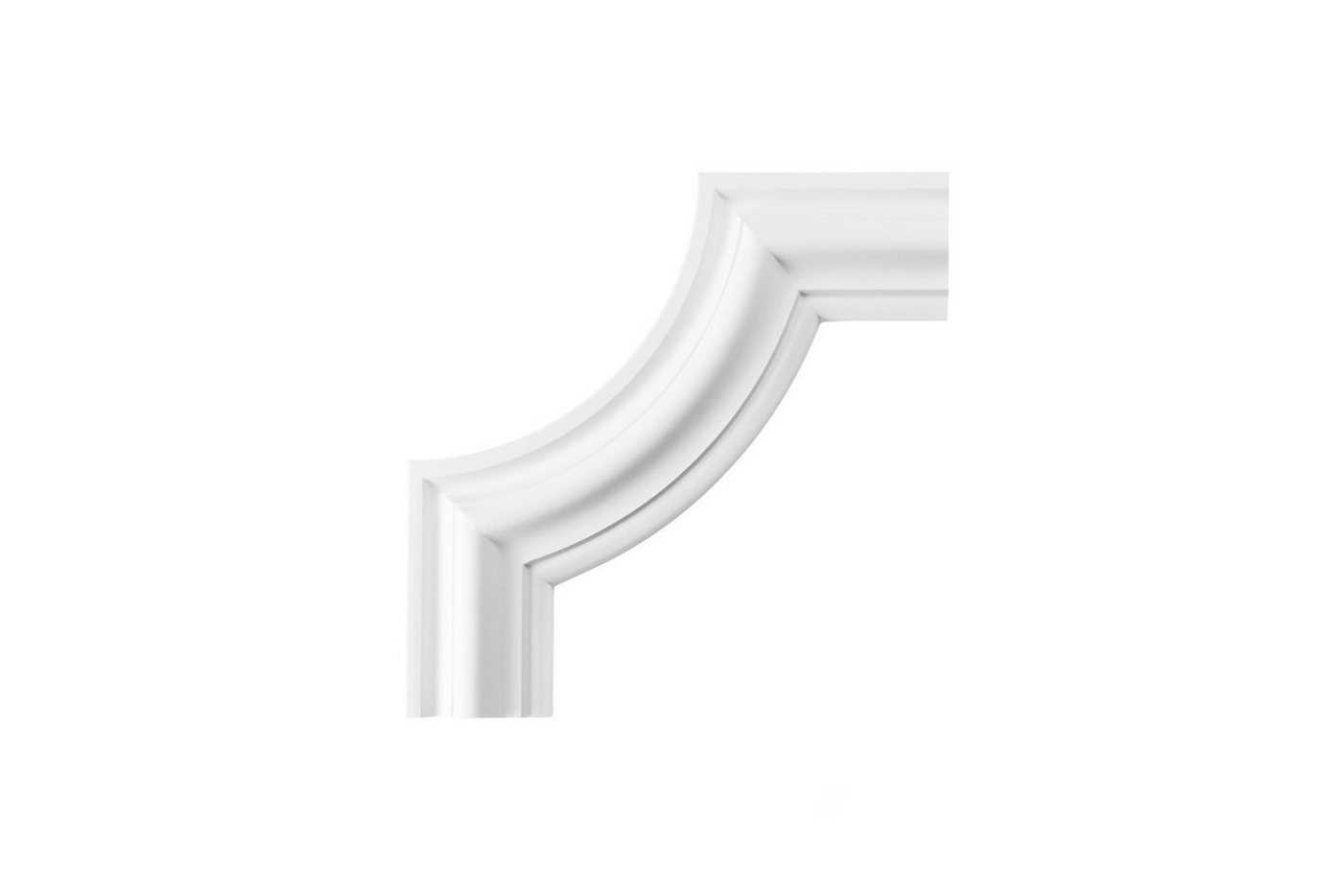 Hexim Perfect Stuckleiste AD308-12, Wand- und Deckenumrandung aus PU - Segment als Ergänzung zur Flachleiste, hart & stoßfest, weiß - Spiegelrahmen von Hexim Perfect