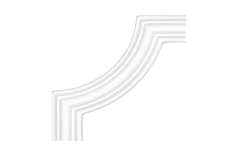 Hexim Perfect Stuckleiste AD341-12, Wand- und Deckenumrandung aus PU - Segment als Ergänzung zur Flachleiste, hart & stoßfest, weiß - Spiegelrahmen von Hexim Perfect