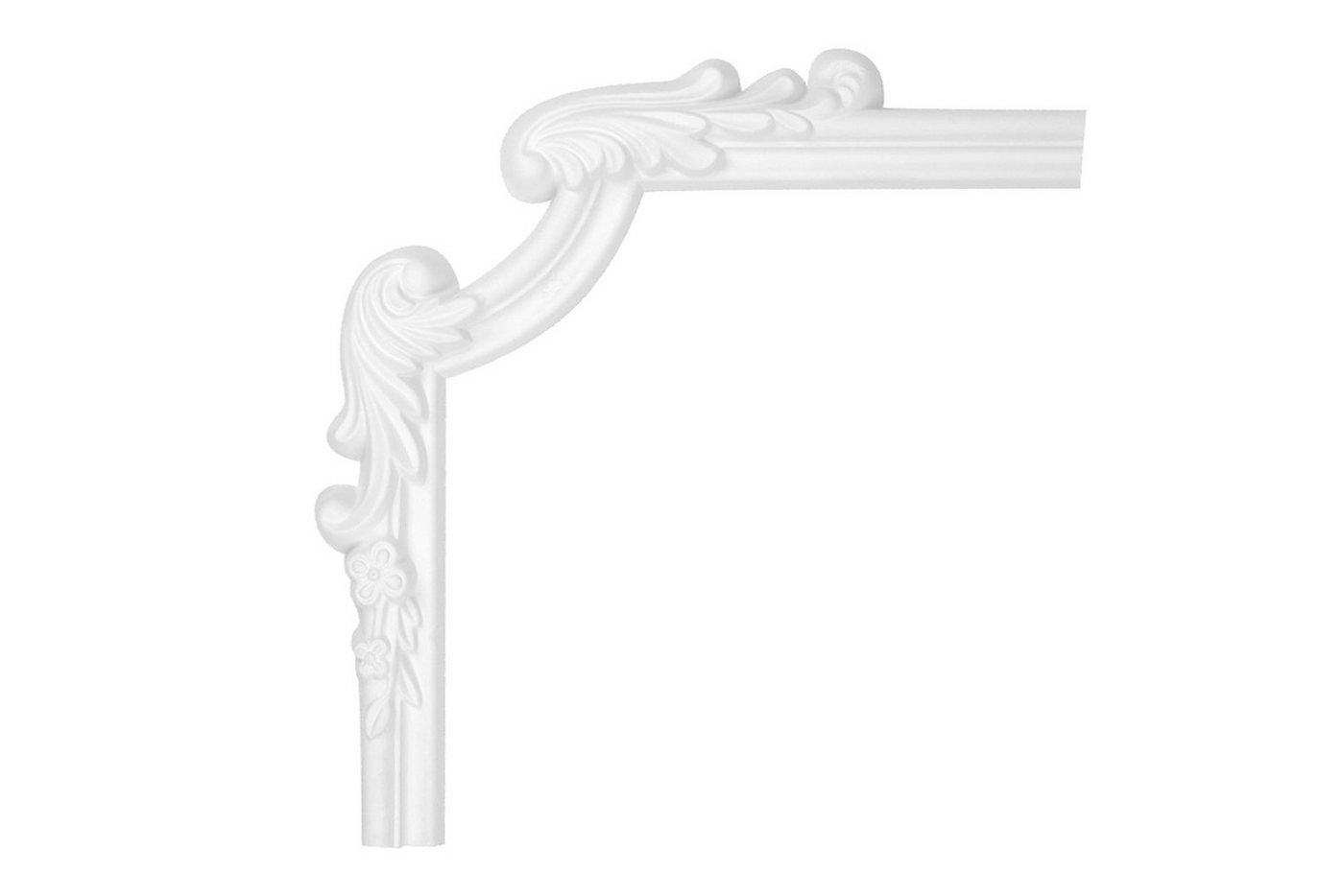 Hexim Perfect Stuckleiste AD411-11L, Wand- und Deckenumrandung aus PU - Segment als Ergänzung zur Flachleiste, hart & stoßfest, weiß - Spiegelrahmen von Hexim Perfect