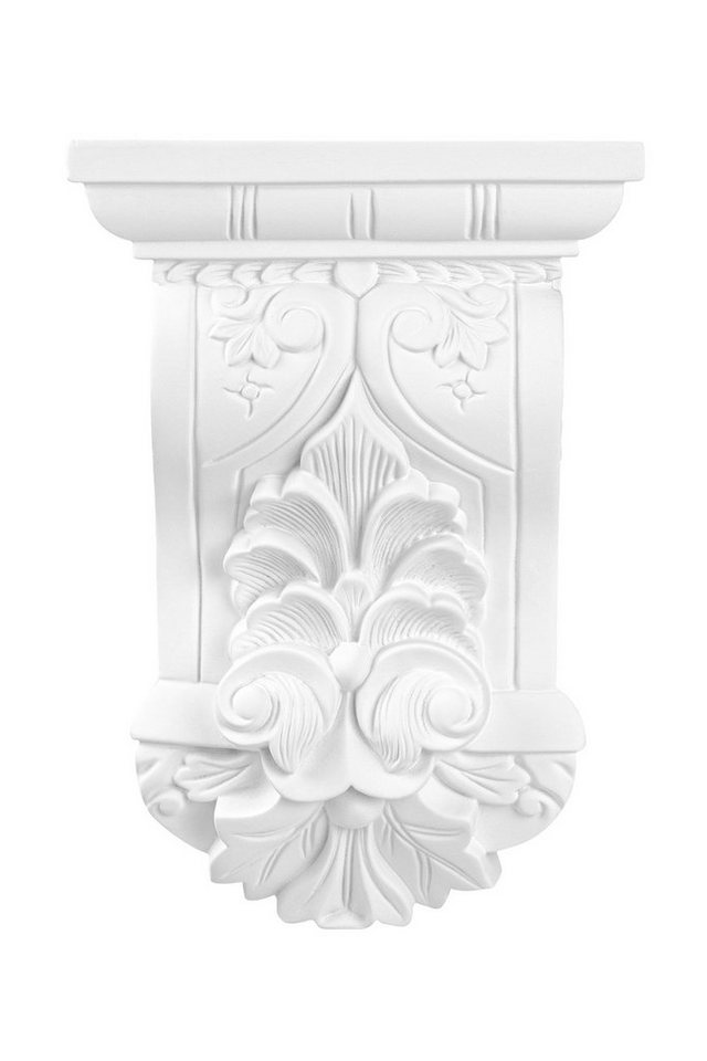 Hexim Perfect Wanddekoobjekt C8009 (Stuckkonsole - große Auswahl an Wandkonsolen - Antike Wanddeko im Barock- & Jugendstil aus vorgrundiertem, schlagfestem Polyurethan (C8008 - 95x65mm) von Hexim Perfect