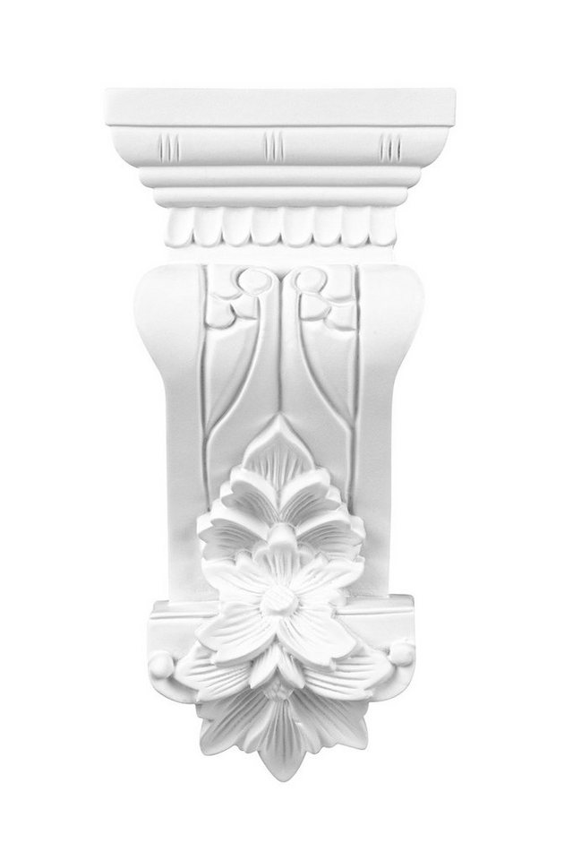 Hexim Perfect Wanddekoobjekt C8010 (Stuckkonsole - große Auswahl an Wandkonsolen - Antike Wanddeko im Barock- & Jugendstil aus vorgrundiertem, schlagfestem Polyurethan (C8009 - 186x77mm) von Hexim Perfect