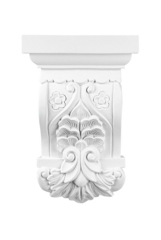 Hexim Perfect Wanddekoobjekt C8014 (Stuckkonsole - große Auswahl an Wandkonsolen - Antike Wanddeko im Barock- & Jugendstil aus vorgrundiertem, schlagfestem Polyurethan (C8013 - 180x90mm) von Hexim Perfect