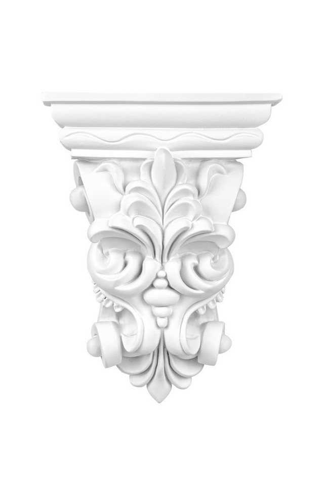 Hexim Perfect Wanddekoobjekt C8018 (Stuckkonsole - große Auswahl an Wandkonsolen - Antike Wanddeko im Barock- & Jugendstil aus vorgrundiertem, schlagfestem Polyurethan (C8014 - 141x72mm) von Hexim Perfect
