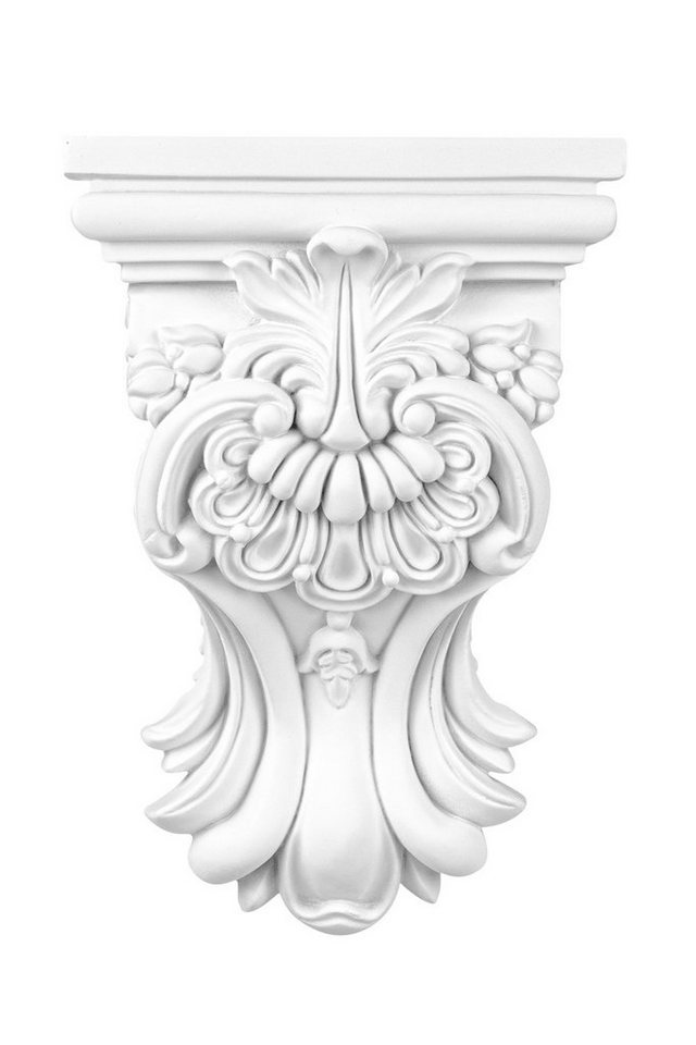 Hexim Perfect Wanddekoobjekt C8032 (Stuckkonsole - große Auswahl an Wandkonsolen - Antike Wanddeko im Barock- & Jugendstil aus vorgrundiertem, schlagfestem Polyurethan (C8031 - 156x120mm) von Hexim Perfect