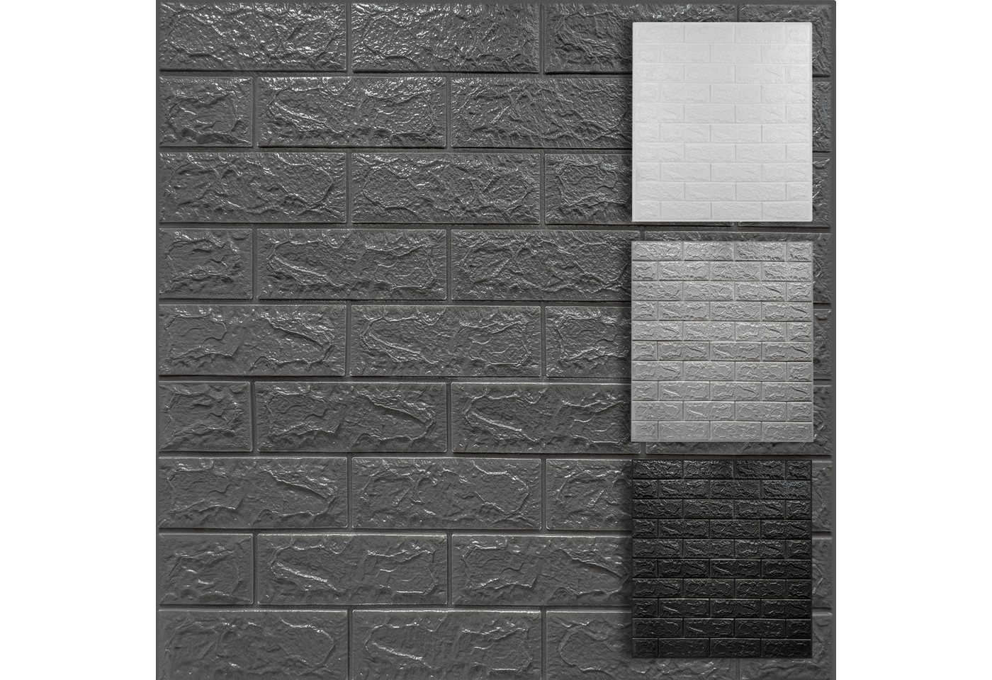 Hexim 3D Wandpaneel, (Wanddekoration Steinoptik 1,06 m² - Selbstklebende Kunststoff Wandverkleidung Innen - Küchenrückwand Tapeten Wanddekoration Wandaufkleber (ZW-03 77x70cm / 2 STK) von Hexim