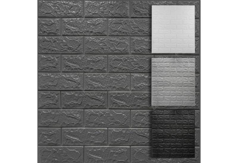 Hexim 3D Wandpaneel, (Wanddekoration Steinoptik 1,06 m² - Selbstklebende Kunststoff Wandverkleidung Innen - Küchenrückwand Tapeten Wanddekoration Wandaufkleber (ZW-03 77x70cm / 2 STK) von Hexim
