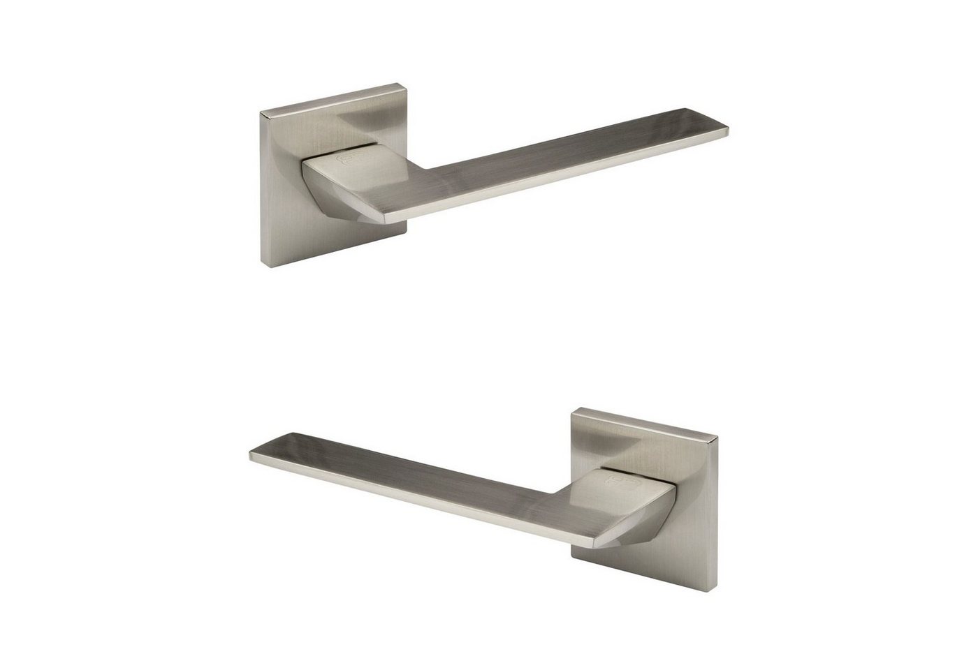 Hexim Drückergarnitur Türklinke Q01.50 nickel matt, Zimmer Türgriff WC / Bad Aluminium matt in 4 Farben - Ricardo Borelli Q01 (Türklinke) Toilettentür Bad Schloss ohne Schlüssel von Hexim