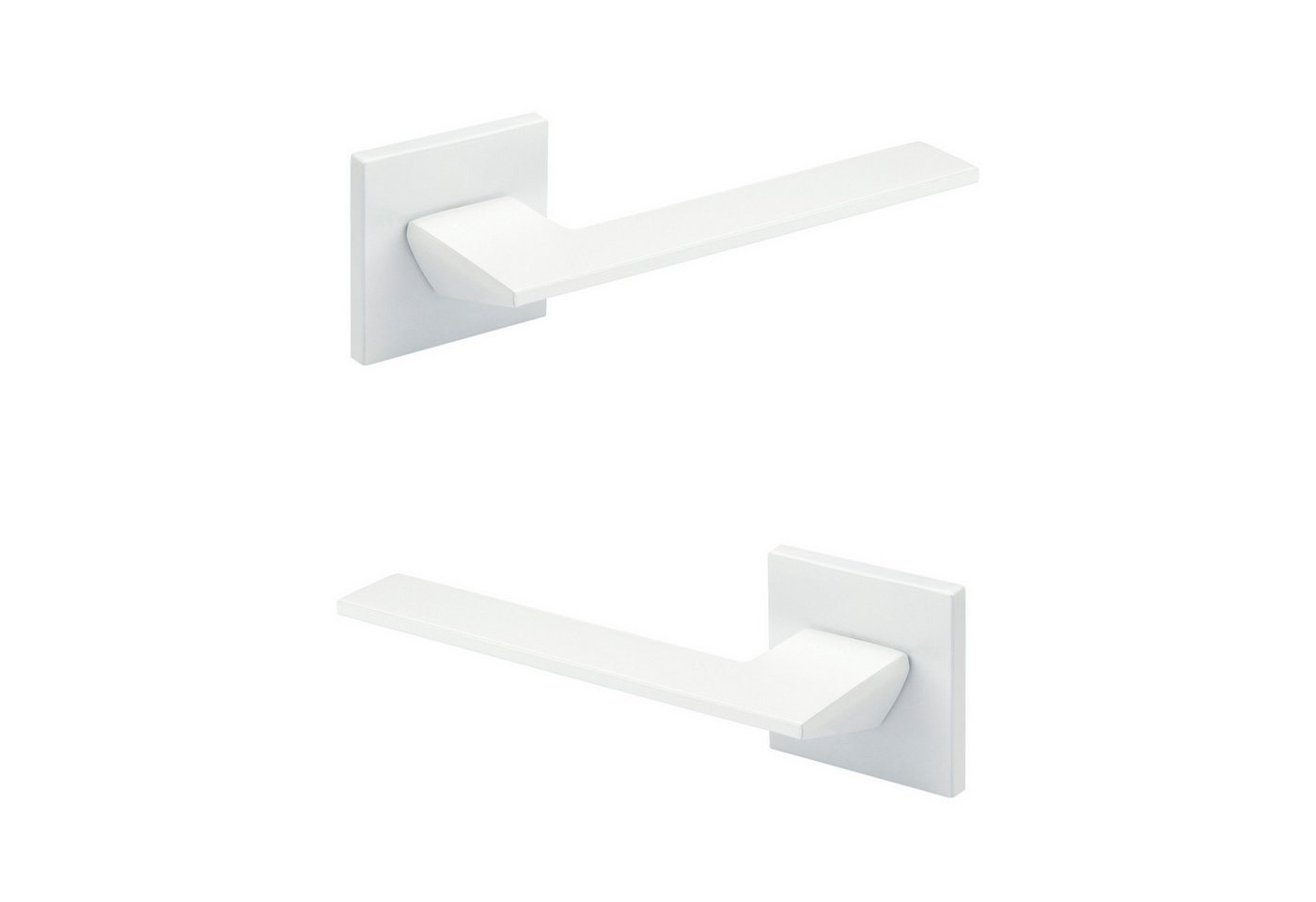 Hexim Drückergarnitur Türklinke Q01.50 weiß matt, Zimmer Türgriff WC / Bad Aluminium matt in 4 Farben - Ricardo Borelli Q01 (Türklinke) Türbeschläge Innentüren door handle von Hexim